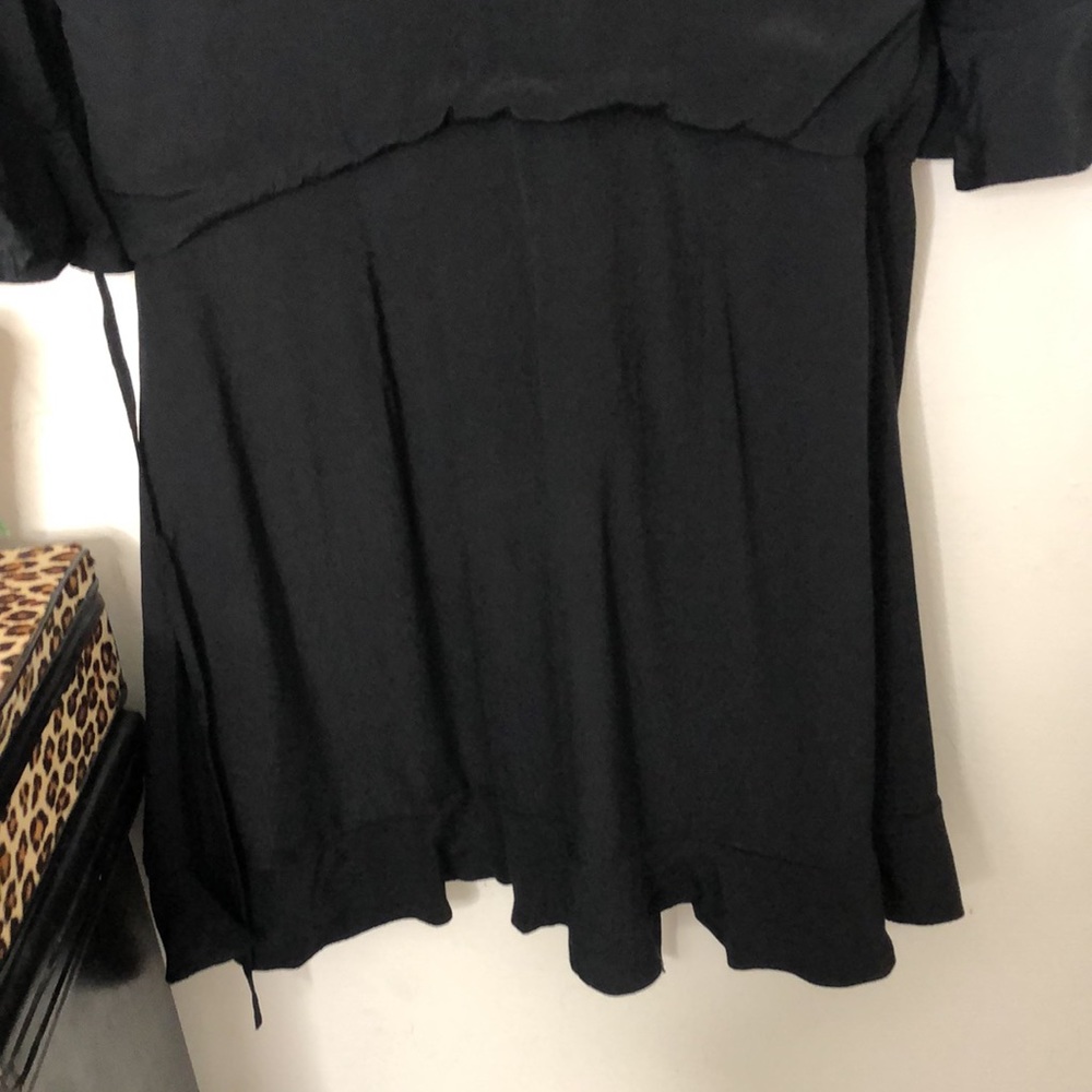 LOFT Navy Wrap Ruffle Romper - Picture 10 of 10